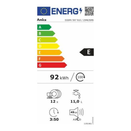 Amica 12 terítékes A++ teljesen beépíthető mosogatógép EGSPV 597 910-25%!
