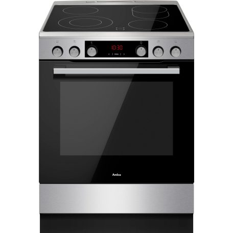 Amica A+++-30% 77L, 60 cm széles, légkeveréses szabadonálló kerámialapos tűzhely INOX SHCX 913 100 E-25%!
