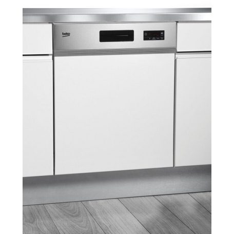 Beko 14 terítékes A+++ , SelfDry, Digitális kijelzős, WaterSafe+ részlegesen beépíthető mosogatógép BDSN15O30X-25%!