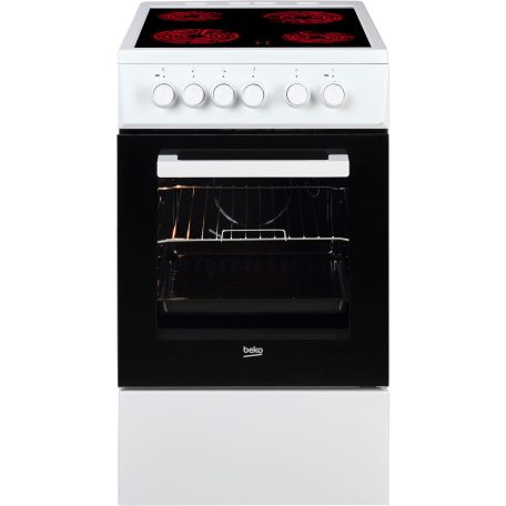 Beko 60L, SteamShine, A energiaosztály,  4 zónás szabadonálló kerámialapos tűzhely FEHÉR FSS57000GW-30%!