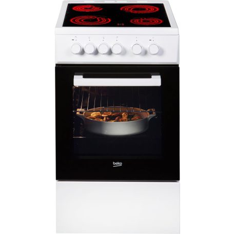 Beko 60L, SteamShine, A energiaosztály,  4 zónás szabadonálló kerámialapos tűzhely FEHÉR FSS57000GW-30%!