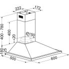 Bomann DU 652.1 IX 338.6 m3/h, 3 fokozat, LED inox kürtős páraelszívó-24%!