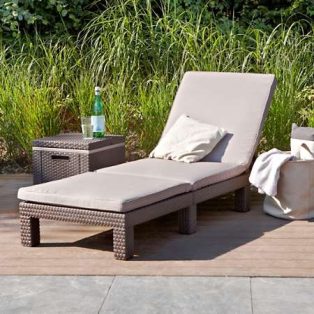   ALLIBERT Daytona műrattan napozóágy párnával cappuccino -22%!!!