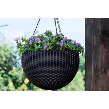 KETER Hanging sphere planter műrattan függő virágtartó -18%!!!