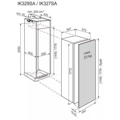 Electrolux 317L A+++ DynamicAir egyajtós beépíthető hűtőszekrény belső fagyasztóval IK329SAR-24%!