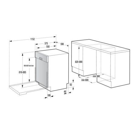Gorenje 16 ter. A+++-30% Inverteres, WiFi, Öntisztítós, Felső evőeszköztálcás részlegesen beépíthető mosogatógép GI673A92X-30%!