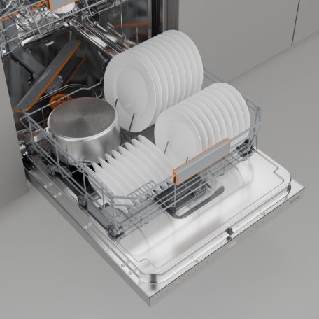 Gorenje 16 terítékes, Wifi, Inverteres, Felső evőeszköztálcás, Öntisztítós, pult alá építhető mosogatógép INOX GU673A65X-31%