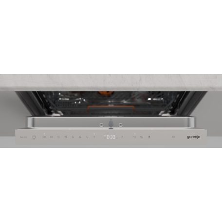 Gorenje 16 terítékes, Wifi, Inverteres, Felső evőeszköztálcás, Öntisztítós, pult alá építhető mosogatógép INOX GU673A65X-31%