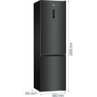 Gorenje NRK620B61BX4OT A+++-20% 331L, NoFrost, Inverreres kombinált hűtőszekrény FEKETE-27%!