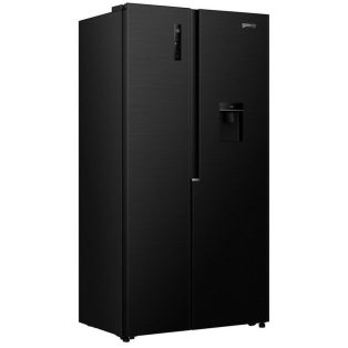   Gorenje 541L A++, NoFrost Plus, Vízadagolós, Inverteres amerikai hűtőszekrény FEKETE NRS917E41BXWD-25%!