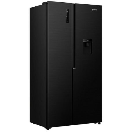 Gorenje 541L A++, NoFrost Plus, Vízadagolós, Inverteres amerikai hűtőszekrény FEKETE NRS917E41BXWD-25%!