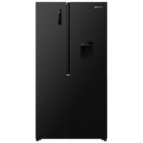 Gorenje 541L A++, NoFrost Plus, Vízadagolós, Inverteres amerikai hűtőszekrény FEKETE NRS917E41BXWD-25%!