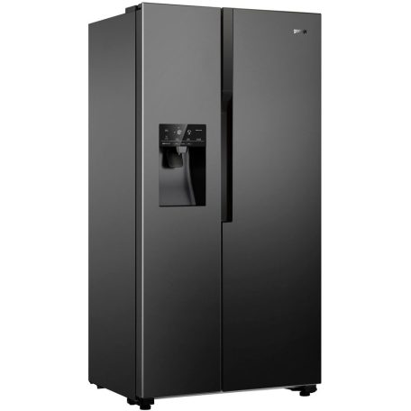 Gorenje A++ 562L NoFrost Inverteres vízadagolós amerikai hűtőszekrény FEKETE NRS9FVB-33%!