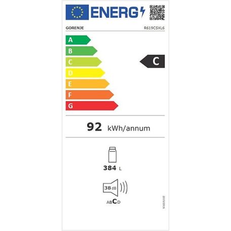 Gorenje 398L, A++, DynamicAir, Adaptech, Inverteres egyajtós hűtőszekrény R619CSXL6 -28%!