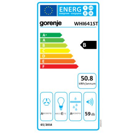 Gorenje 508 m³/h 60 cm széles kürtős döntött páraelszívó WHI641ST-67%!