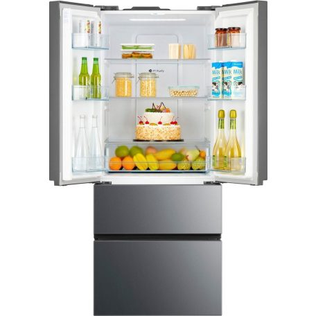 Hanseatic 431L A++ NoFrost Inverteres franciaajtós amerikai hűtőszekrény INOX HFD18070EI-28%!