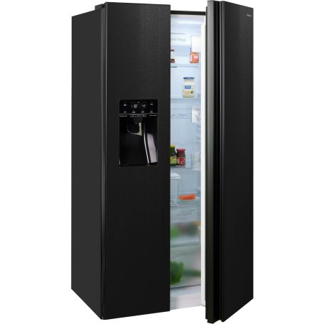 Hisense 566L A++ NoFrostPlus, MultiAirflow Inverteres amerikai hűtőszekrény FEKETE RSIM535AFE-23%!