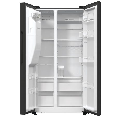 Hisense 566L A++ NoFrostPlus, MultiAirflow Inverteres amerikai hűtőszekrény FEKETE RSIM535AFE-23%!