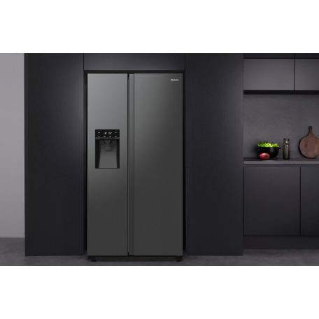 Hisense 566L A++ NoFrostPlus, MultiAirflow Inverteres amerikai hűtőszekrény FEKETE RSIM535AFE-23%!