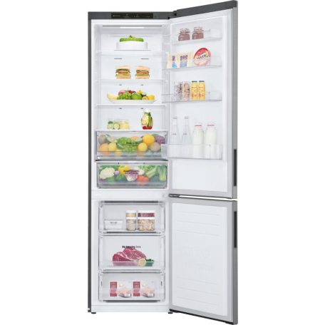 LG 384L A+++-20% Total NoFrost, Inverteres kombinált hűtőszekrény INOX GBP62PZNBC-31%!