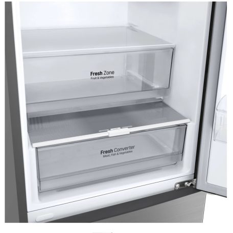 LG 384L A+++-20% Total NoFrost, Inverteres kombinált hűtőszekrény INOX GBP62PZNBC-31%!