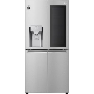   LG A+ Total NoFrost 508L InstaView kopogtatós Multi Door amerikai hűtőszekrény INOX GMX844BSBF-32%!