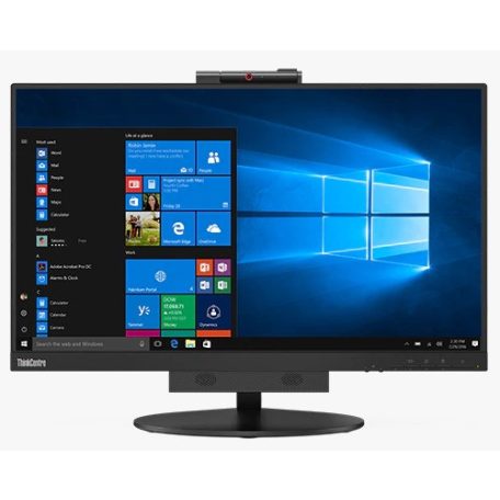 Lenovo ThinkCentre TIO22Gen3 LED IPS Monitor, 21.5",  Full HD, Display Port, 720P Webkamera, Mikrofon, Fekete-50%!