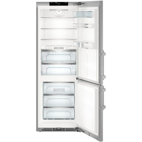 Liebherr 393L A+++, NoFrost, BluePerformance 70 cm széles kombinált hűtőszekrény INOX CBNes 5775-37%!