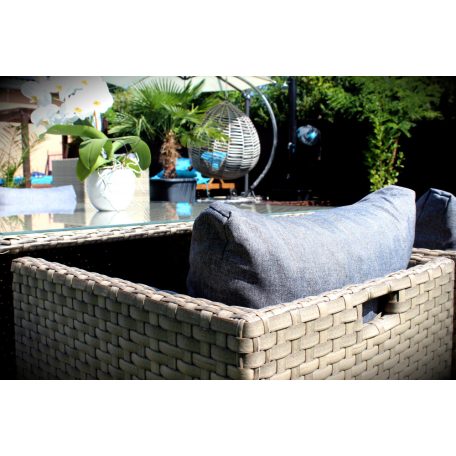 LUX Prime Bora "L" bézs  műrattan 8 személyes étkező garnitúra-18%!