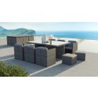 LUX Prime Bora "XL" bézs műrattan 10 személyes étkező garnitúra-20%!