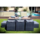 LUX Prime Bora "XL" bézs műrattan 10 személyes étkező garnitúra-20%!