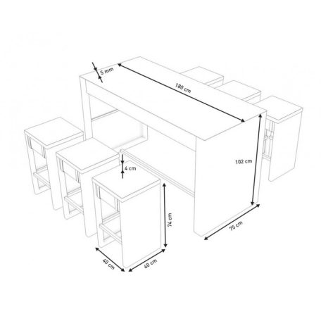 Lux Prime "L" 7 részes műrattan bárszett-24%!