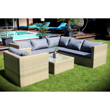 LUX Prime Pepino "M" műrattan sarok kerti bútor szett