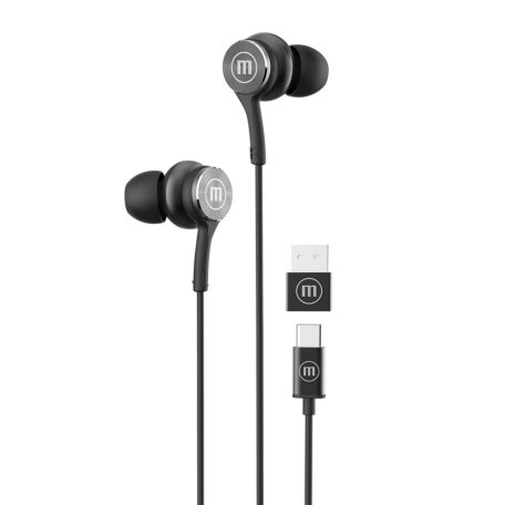 MAXELL XC1 vezetékes fülhallgató mikrofonnal, Type C csatlakozóval, fekete-56%!