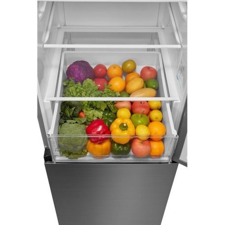 Midea 442L, A+++-10%, NoFrost, Inverteres kombinált hűtőszekrény INOX MERB405MIC46-33%!