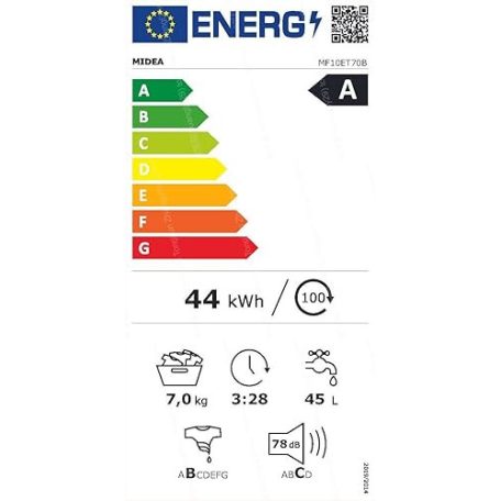 Midea 7 KG A+++-30% Gőzfunkciós, Inverteres felültöltős mosógép MF10ET70BA10-25%!