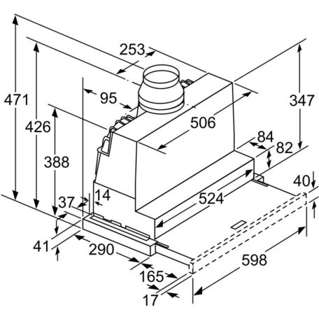 Neff D46ED52X0 beépített teleszkópos páraelszívó, szívóteljesítmény 740 m3/h, 2 db EfficientDrive motor, 60 cm-50%!