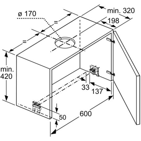 Neff D46ED52X0 beépített teleszkópos páraelszívó, szívóteljesítmény 740 m3/h, 2 db EfficientDrive motor, 60 cm-50%!
