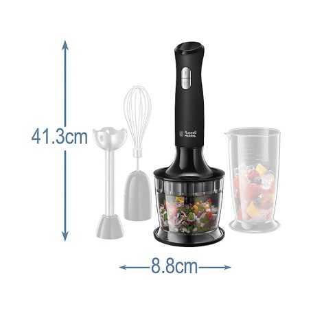 Russell Hobbs Desire 24700-56 3 az 1-ben botmixer, 500W, 2 sebességfokozat, Habverő, Aprító, Kehely, Pulse funkció, Fekete-30%!
