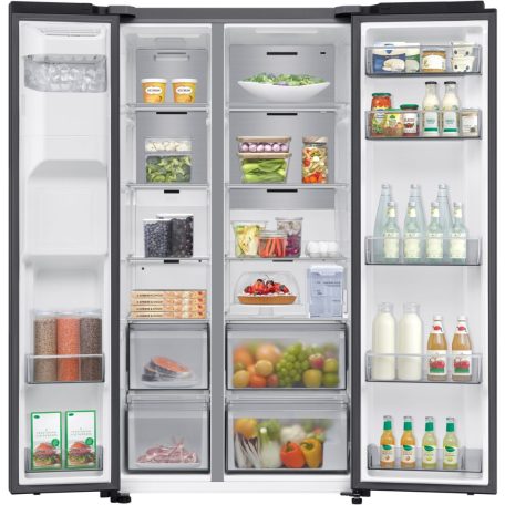 Samsung 635L, A+++-10%, NoFrost+, Inverteres, Vízadagolós amerikai hűtőszekrény FEKETE RS70F67KCFEF-28%!