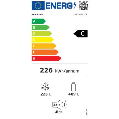 Samsung 635L, A+++-10%, NoFrost+, Inverteres, Vízadagolós amerikai hűtőszekrény FEKETE RS70F67KCFEF-28%!
