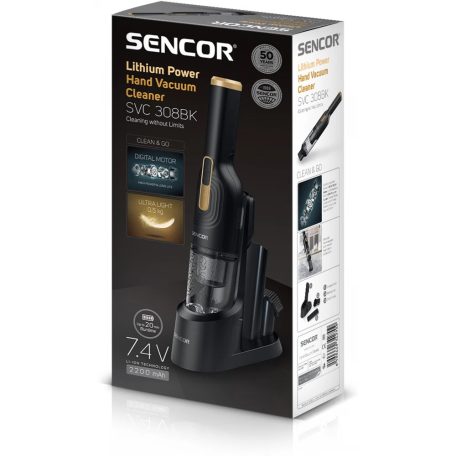 SENCOR SVC 308BK Kézi porszívó 80 W fekete-17%!