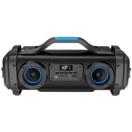 Hordozható bluetooth hangszóró, boombox, partymagnó, partyfények, vezeték nélküli, 60W, fekete, VOVSH01-30%!