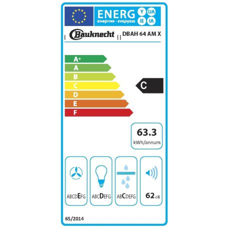 Whirlpool Bauknecht 448 m3/h beépíthető kihúzható páraelszívó INOX DBAH 64 AM X-50%!