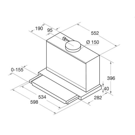 Whirlpool Bauknecht 448 m3/h beépíthető kihúzható páraelszívó INOX DBAH 64 AM X-50%!